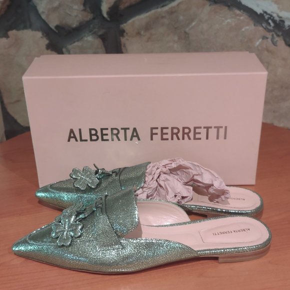 ALBERTA FERRETTI Leather Mules (Women's US 10 / EU 41) * New * - Picture 8 of 8